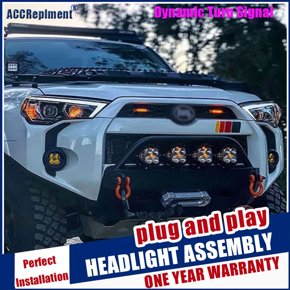 

New Dynamic Turn Signal Head Light Car Styling For Toyota 4runner Headlights 2016-2020 For 4runner Double Lens LED Head Lamps