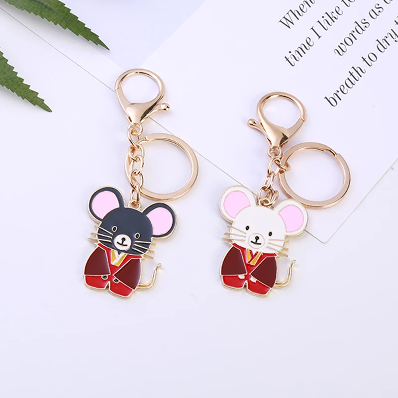 Модный милый металлический брелок-мышь на удачу подвеска в виде сумки животное