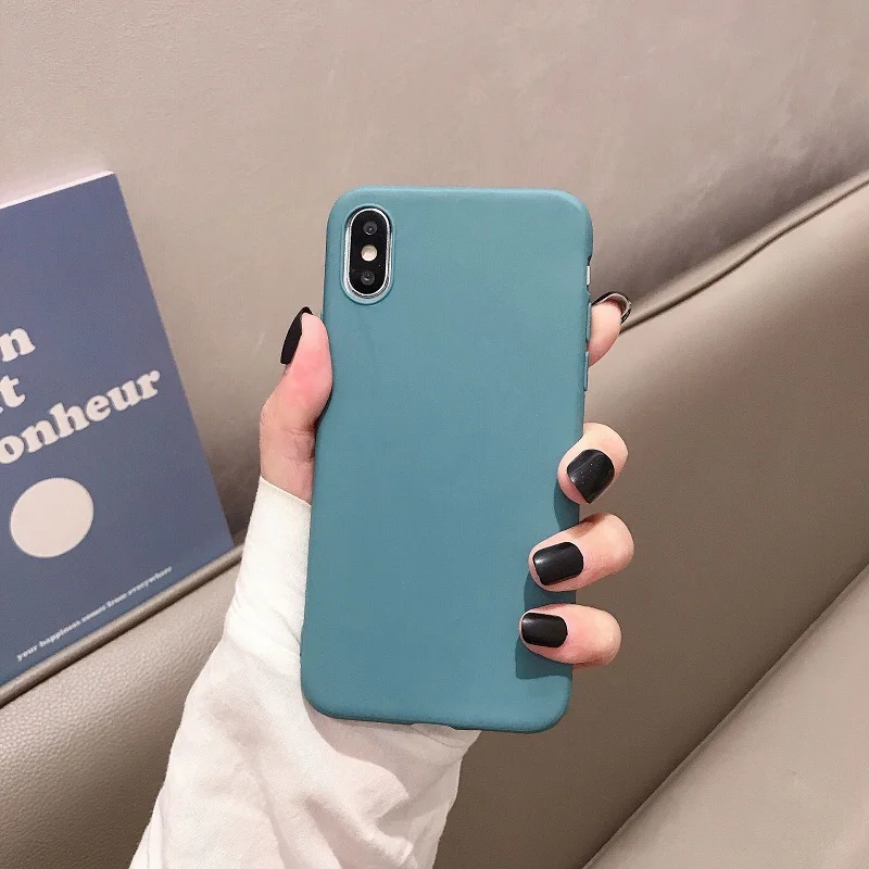 Силиконовый однотонный чехол для iPhone 11 8 Plus 7 6 6S plus мягкий карамельных цветов