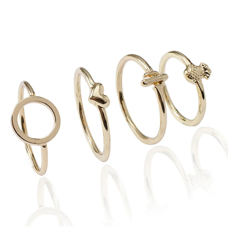 11 шт./компл. женские кольца модные кактус ананас в форме сердца геометрической