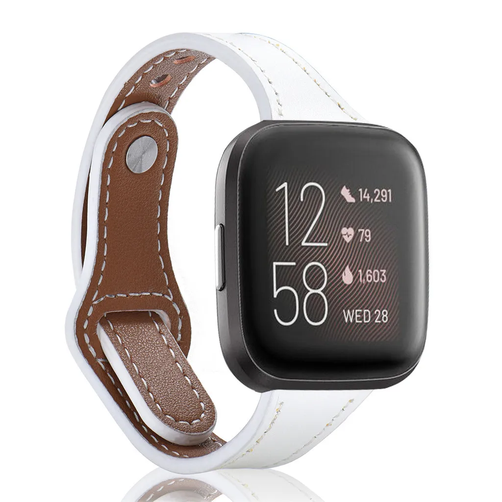 Замена браслета роскошный кожаный ремешок для Fitbit Versa 2 Смарт часы ремешок сменный браслет наручных часов ремешок для умных часов Ремешок