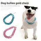 Металлическое ожерелье для домашних животных, дрессировочный ошейник для больших собак, цвет серебристый, золотой, для обучения собак