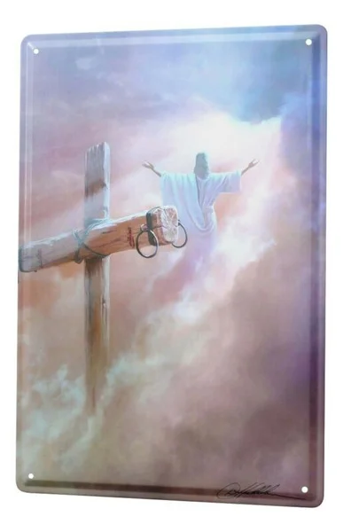 

Tin Sign Church Jesus Cross Assumption Metal Plate