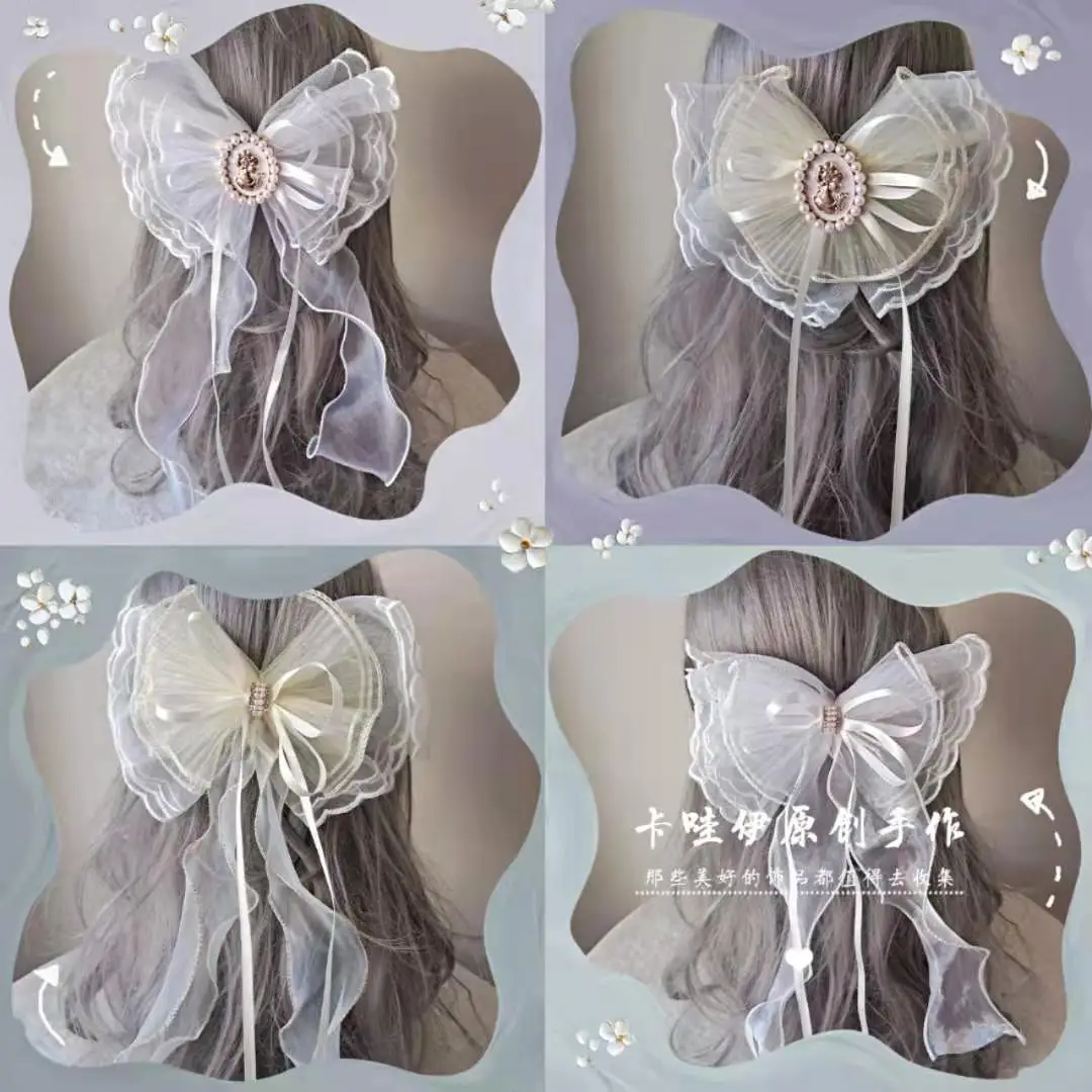 

Головной убор женский в японском стиле ретро, аксессуар для волос в стиле «Лолита», большой размер, в Корейском стиле