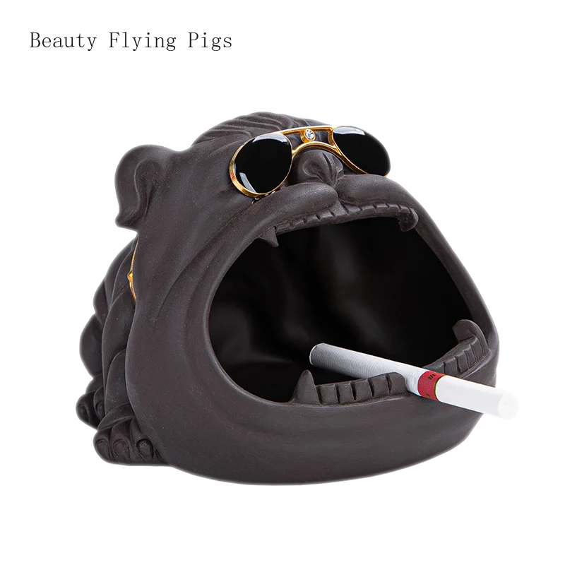 

Creativity Animal Ceramic Home Living Room Bedroom Office Ashtray Accessories Portable Hallowe Cigarette Cigar Key Storage