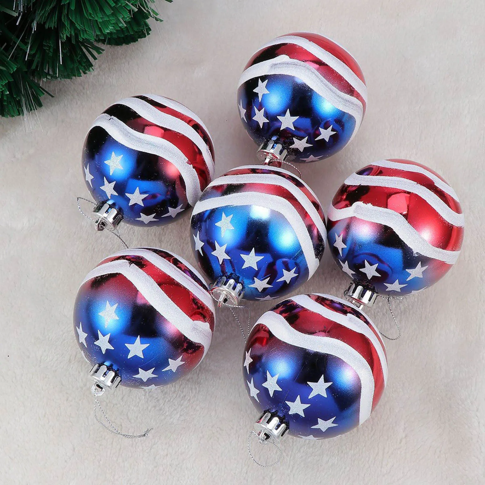 

6PC/Set Independence Day Decoration Hanging Ball Pendant Gift Ornaments Ornament Hanging Pendants Craft Home Decor Tool