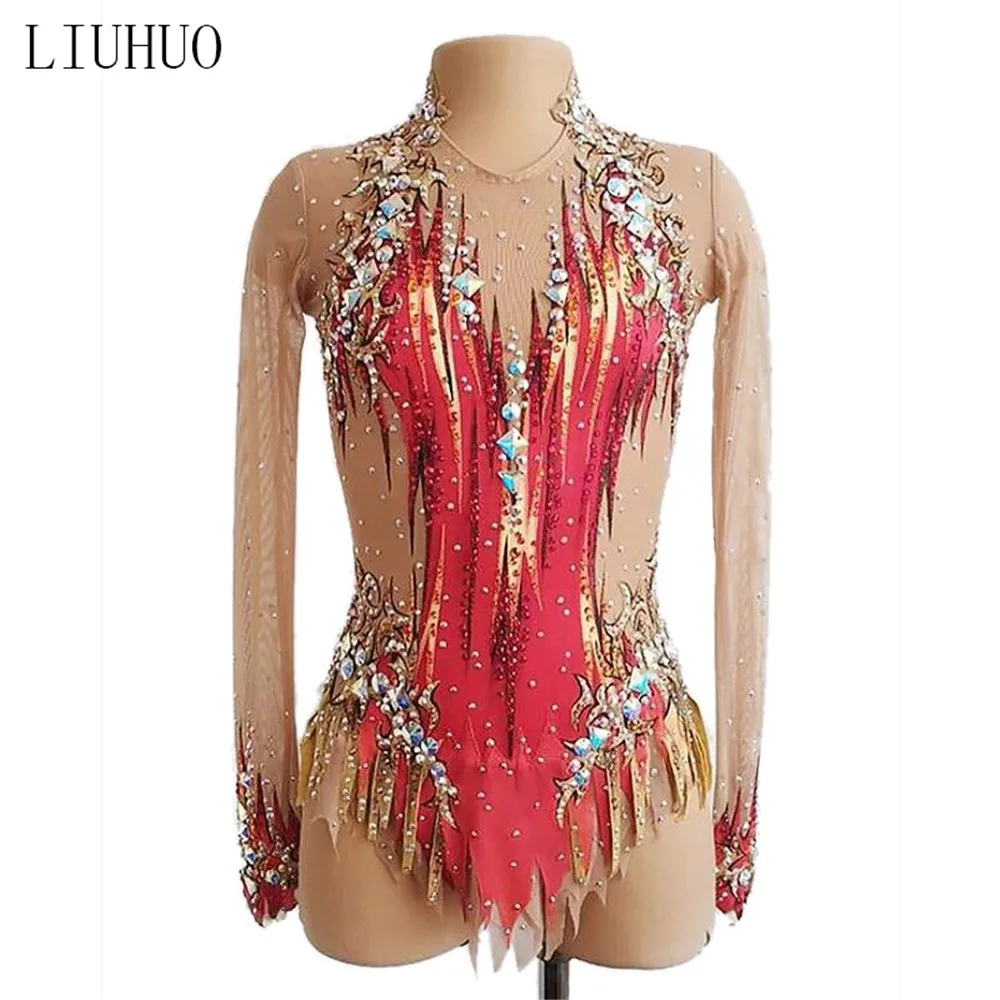 Женское платье для фигурного катания LIUHUO гимнастический трико костюм