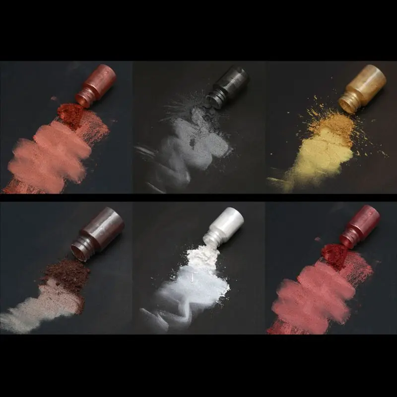 6 цветов металлические тона слюда жемчужный порошок пигмент ювелирный набор