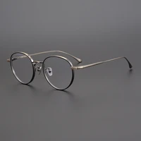 high quality japanese hand made brand eyeglasses retro round myopia prescription glasses frame men women optical titanium gafas