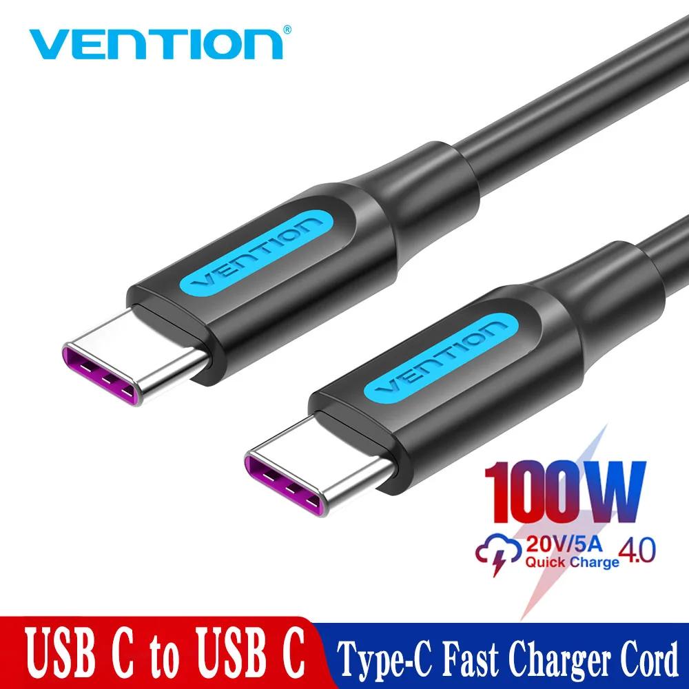 

Vention USB C to USB Type C Cable PD Fast Charger Type C Power Data Lead For iPhone12 Samsung S20 Pixel iPad MacBook Redmi Note9
