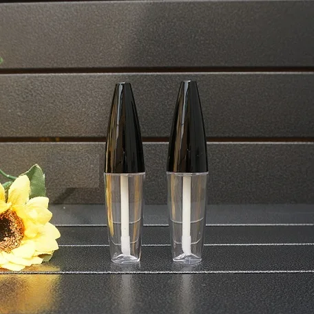 

2pcs 12ml Empty Refillable Plastic Lip Gloss Packing Tube,DIY Clear Cosmetic Lip Bottle,Black Cap Portable Lipgloss Tubes