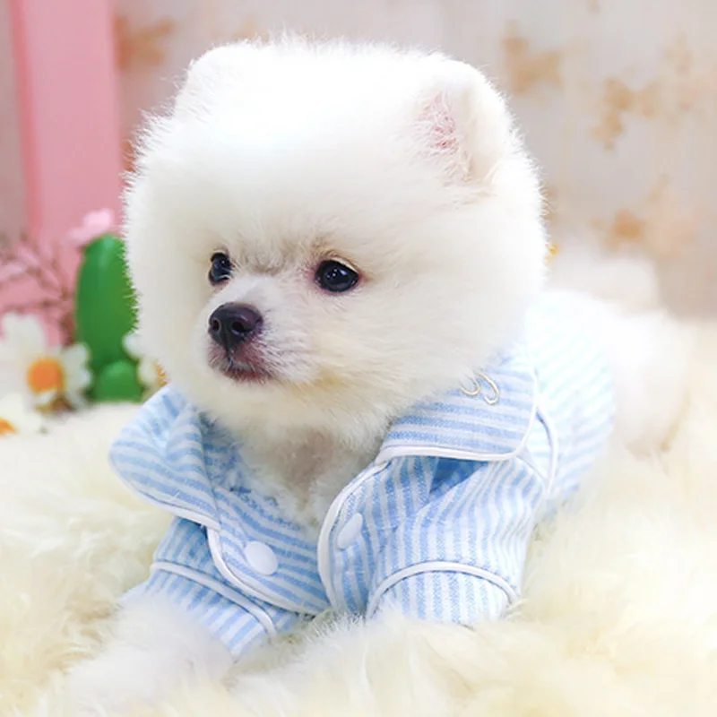 PETCIRCLE одежда для щенков полосатая хлопковая и льняная Пижама питомца кошки Тедди