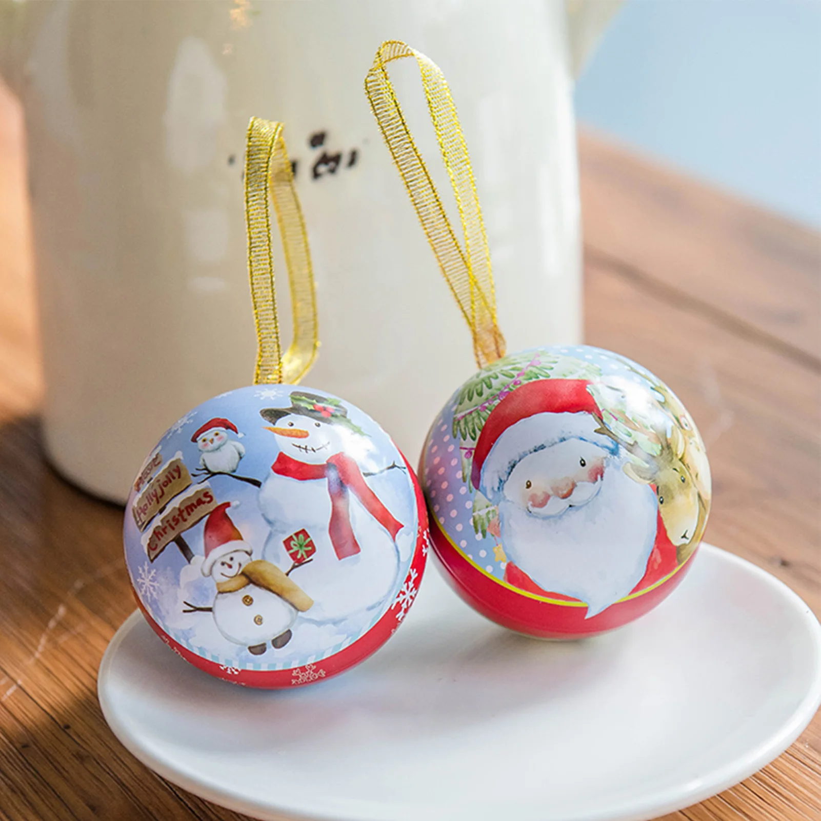 

Рождественское украшение, снеговик, шар в форме конфет, жестяной держатель, коробка для конфет, конфет, драгоценное дерево, подарок, Прямая п...