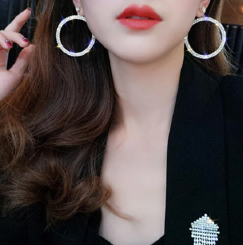 Exknl этнические богемные женские свадебные Висячие серьги круглые корейские