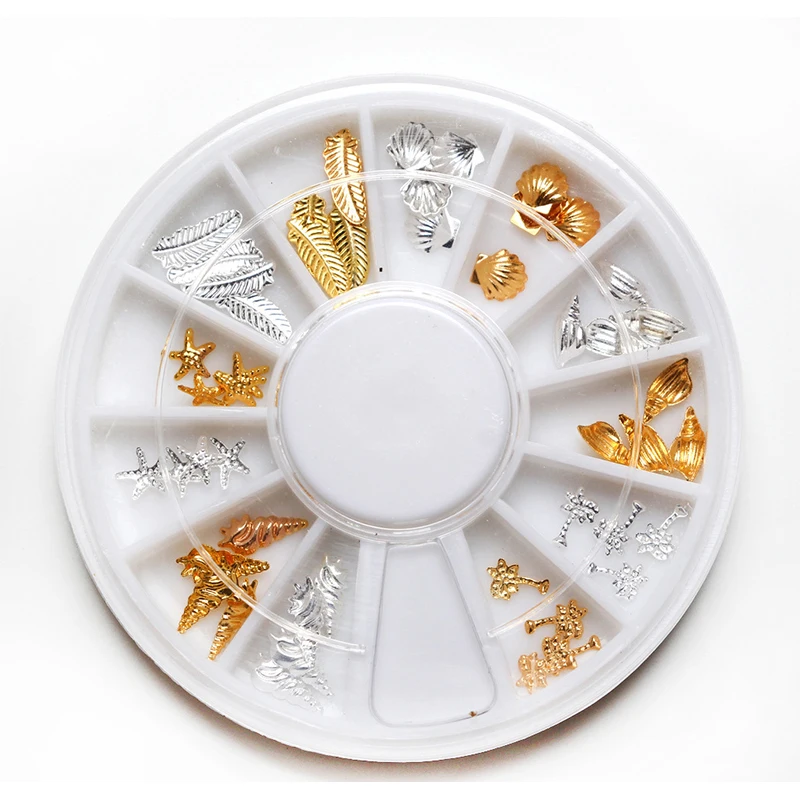 Ювелирные изделия для ногтей раковины морская звезда перо из золотого и