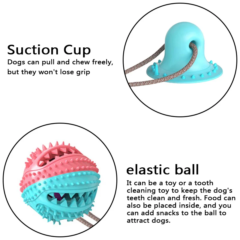 

Multi-function Pet Tooth Grinder Food Leakage Rubber Chewing Ball Cleaning Teeth Suction Cup Dog Bite Toy