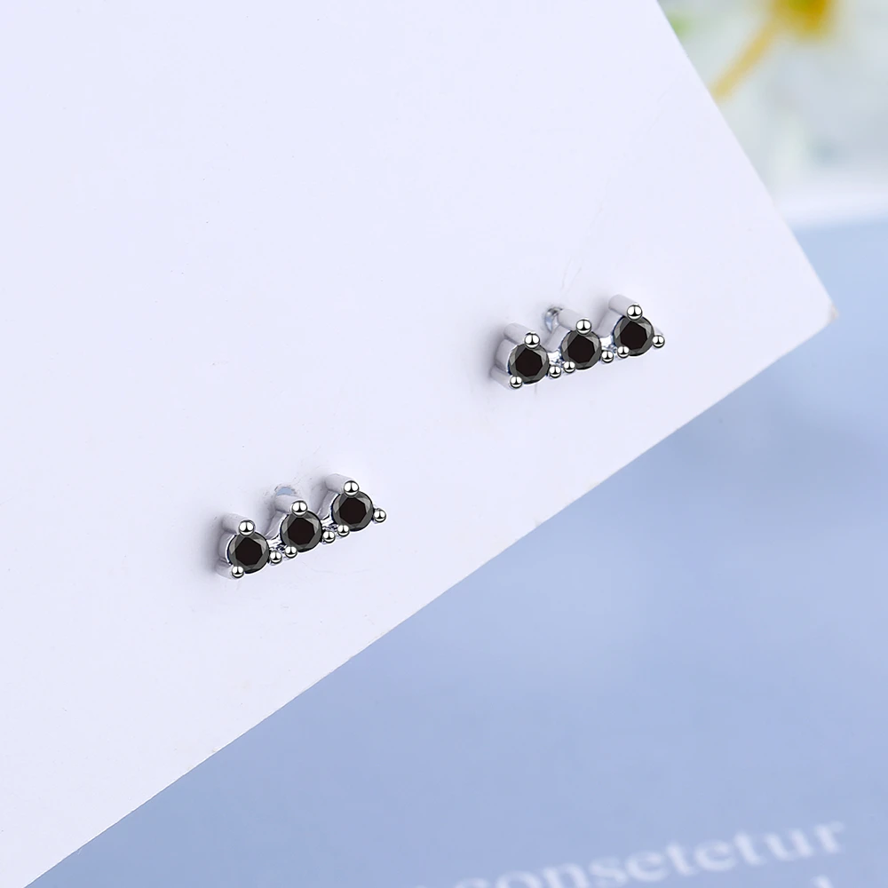 

925 silver earrings inlaid with zirconium temperament simple silver earrings 925 sterling silver earrings for women
