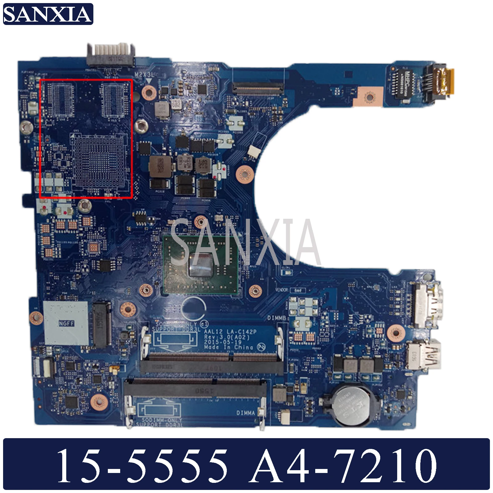 KEFU LA-C142P материнская плата для ноутбука Dell Inspiron 15-5555 14-5455 оригинальная материнская плата A4-7210/E2-7110/E1-7010