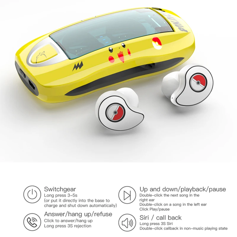 Беспроводные наушники TWS Bluetooth V5.0 IPX5 водонепроницаемые спортивные 6D стерео с