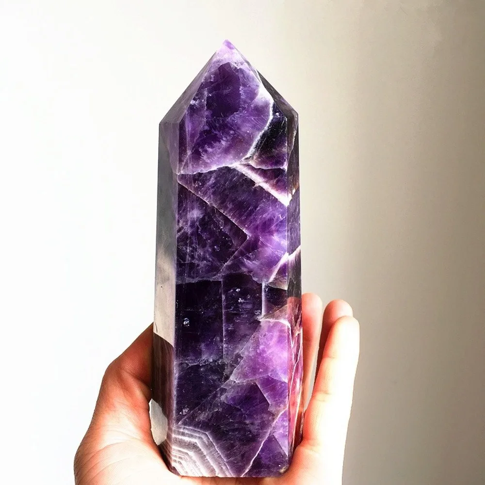 

Natural High Quality Dreamy Purple Obelisk Reiki Healing Home Decor Wand Crystal Gift 1PC