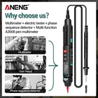 Профессиональный мультиметр A3008 с ЖК-дисплеем, Бесконтактный мультиметр с индикатором напряжения и сопротивления напряжения, ACDC, 6000 отсчетов