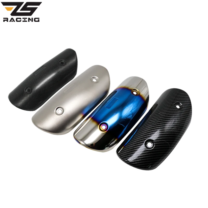 Защитная крышка из карбона для средней соединительной трубы универсального мотоцикла ZS Racing, размеры 191 х 86 мм.