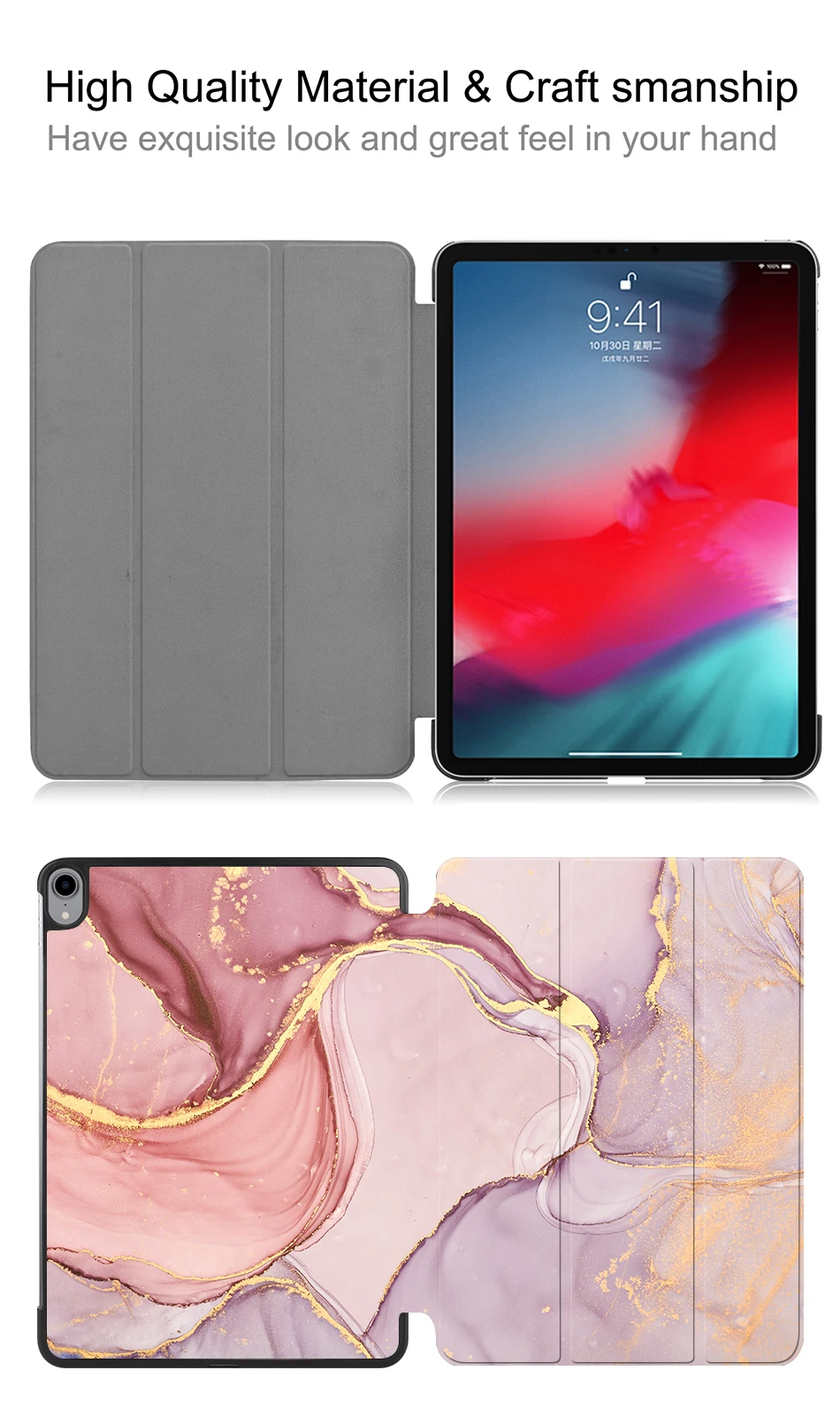 MTT мрамор из искусственной кожи чехол для ipad pro 11 дюймов Магнитный Флип складной Смарт-Чехол для ipad pro 11 ''чехол для планшета защитный Fundas