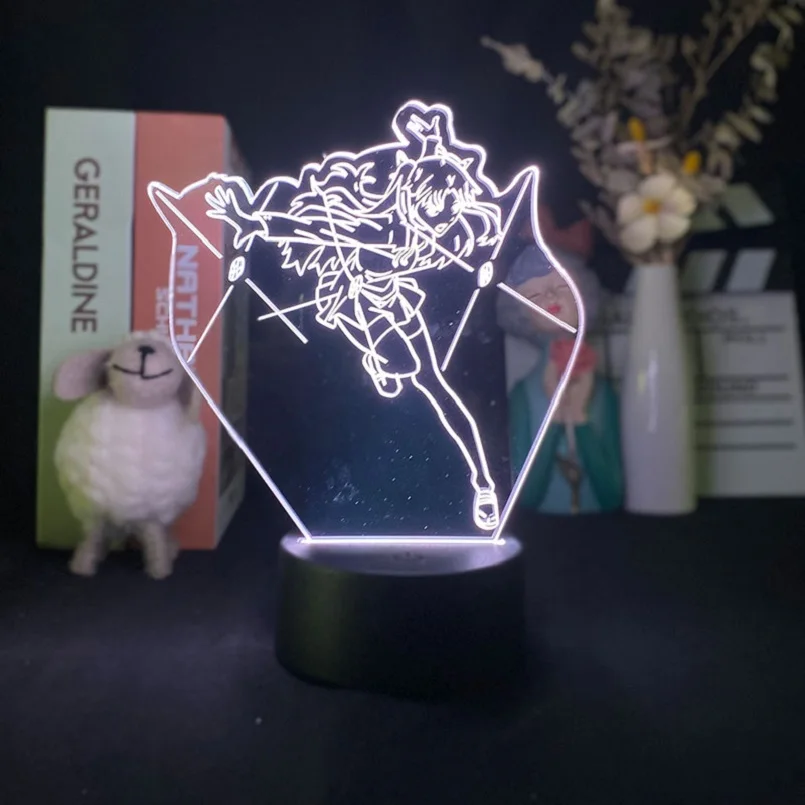 

Фигурный ночник Rin Tohsaka, светодиодная подключение, 3D Лавовая Лампа, игровая комната, атмосферный декор, светильник для фанатов, Fate Stay Night свет...