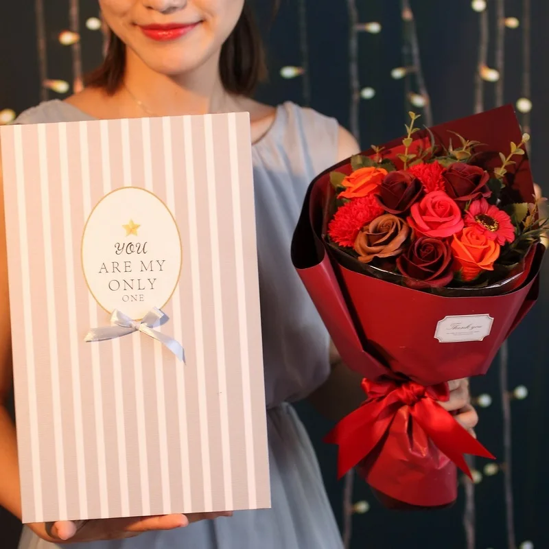 Ароматизированное мыло красное розовое Розовое Мыло искусственные цветы