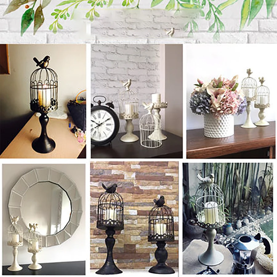 Подсвечник в ретро-стиле клетка виде птицы Рождественский держатель для свечи