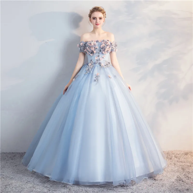 Платье с открытыми плечами Gryffon Quinceanera вечерние платья милыми аппликациями