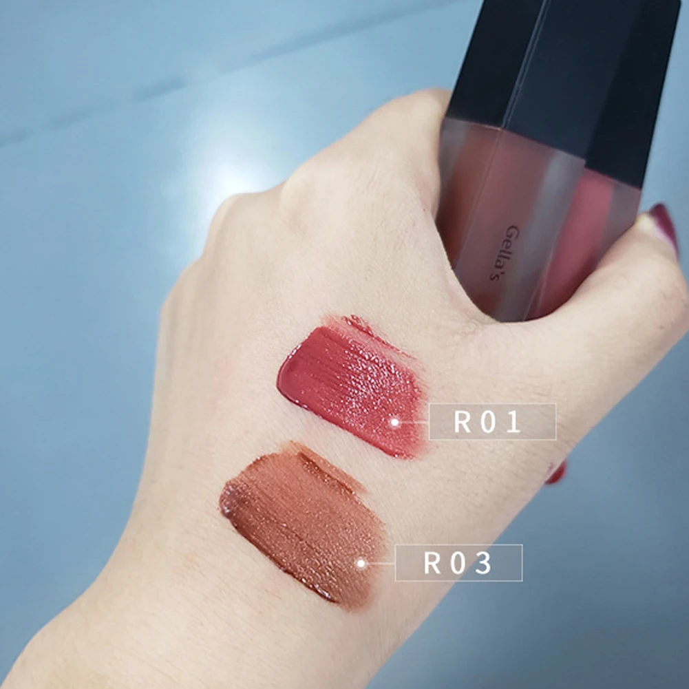 

For Gella's Lip Glaze White Matte Waterproof Gloss Velvet Lip Color Reddish Brown Color Hydrating Lipstick Is Not Easy To Fade
