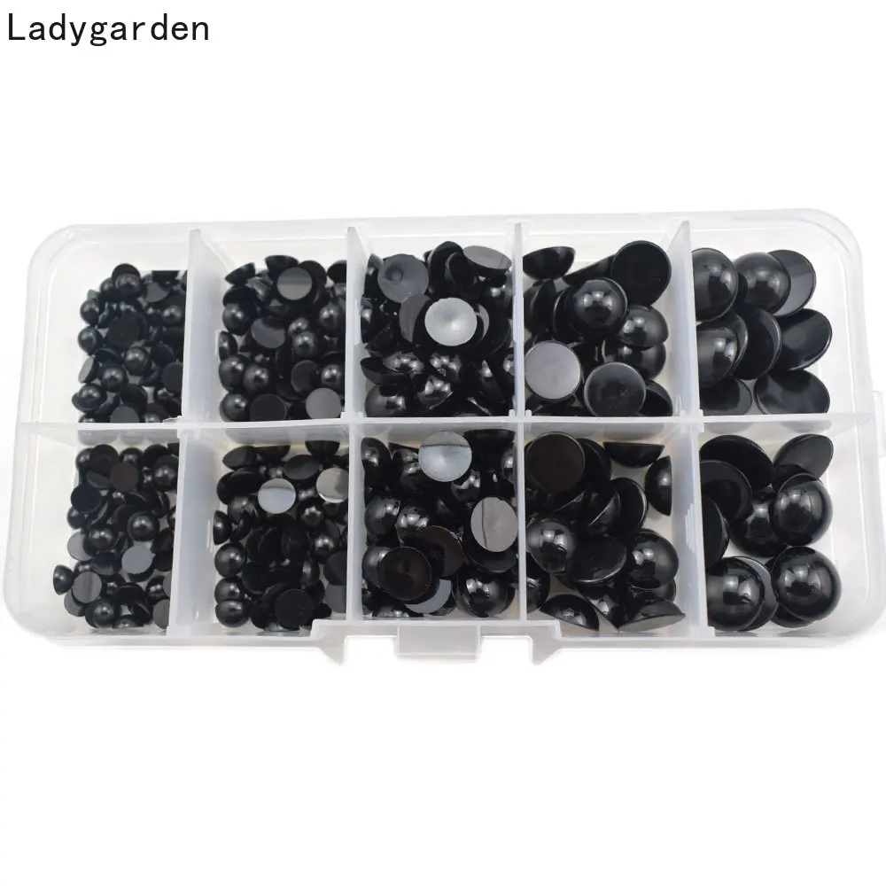 

Глаза кукольные черные круглые пластиковые, 4-16 мм