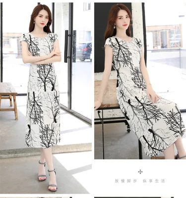 Vestidos mujer, ограниченная серия, новинка, с круглым вырезом, до середины икры, Vestido, Longo, Vanled, платье, женское, с коротким рукавом, круглый вырез, длинное, с принтом, тонкое - Цвет: 26