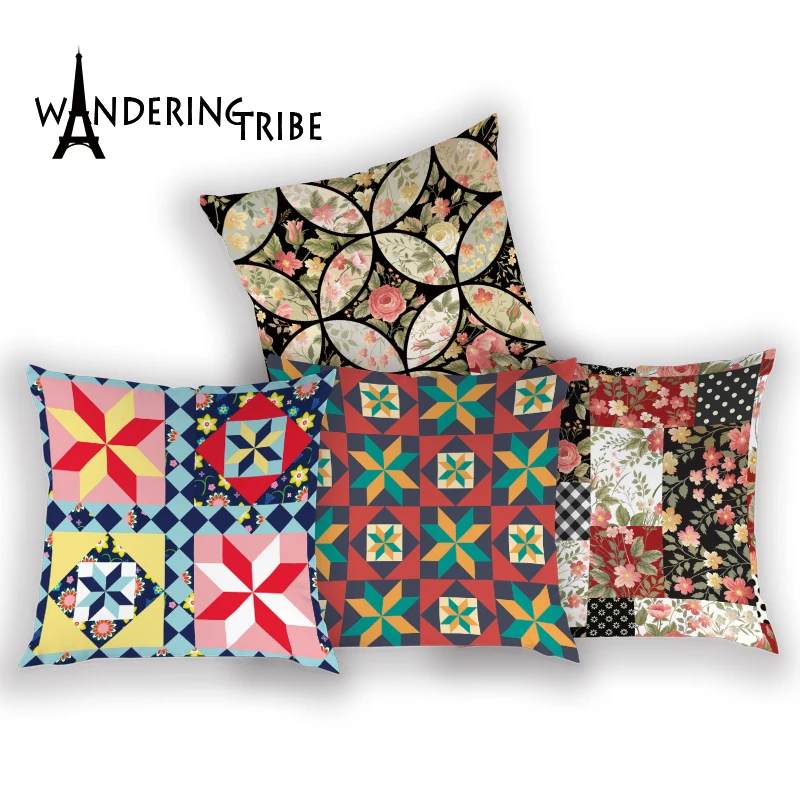 

Геометрические чехлы для подушек, роскошные наволочки, декоративные наволочки, подарки, новые наволочки, подушки для стульев, розовые, белы...