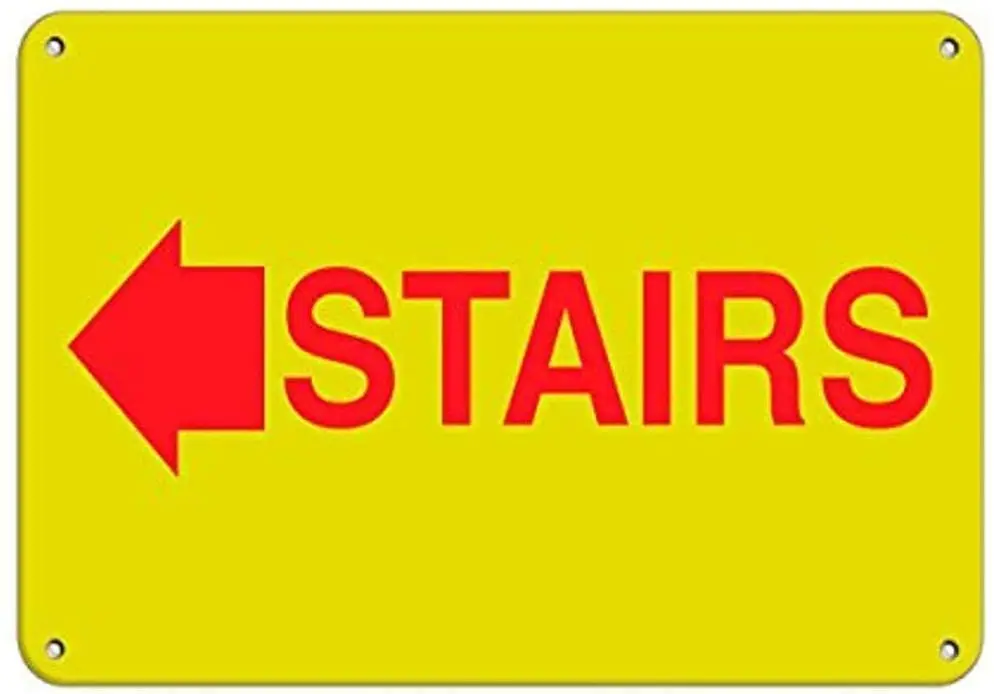 

Stairs Arrow Left Stairways Antique Beer Pub Unique Style Aluminum Metal Sign Vintage Look Sign Poster Plaque for Store, Bar