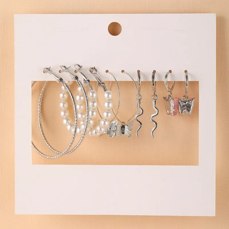 Женские серьги-подвески с большим круговым жемчугом 17 км модные кисточками набор