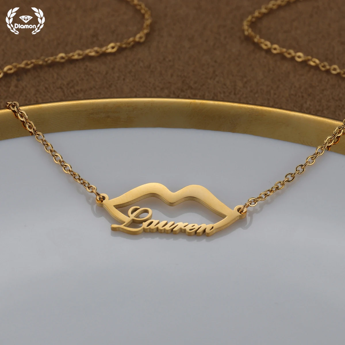 Ожерелье с подвеской в форме губ из нержавеющей стали | Украшения и аксессуары