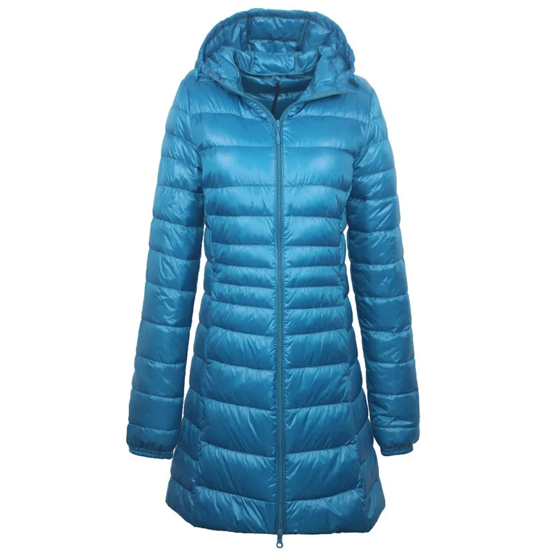 2021 Autumn Winter Hooded Women Down Jacket Plus-size Thin Long Female Coat S - 7Xl Special Offer Hot Sale Couture Light Outwear
