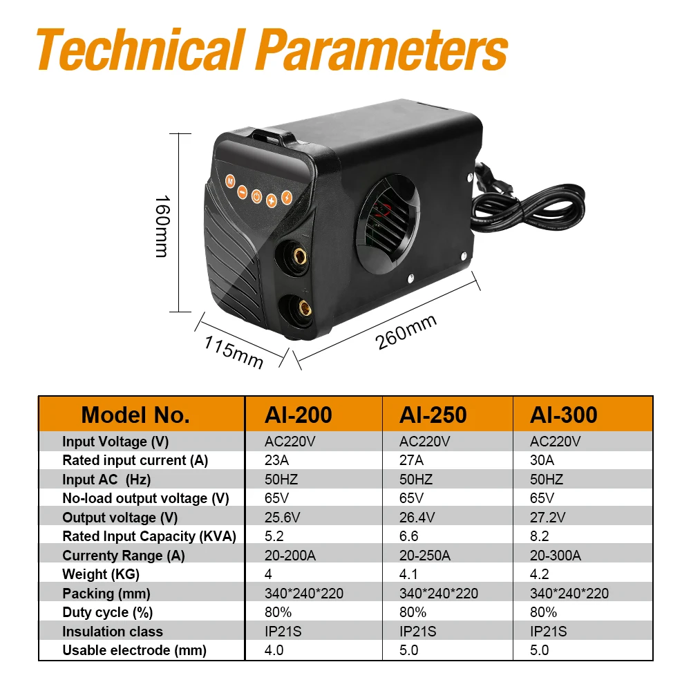 AI 300 сварочный аппарат инструменты для дуговой сварки 220 В IGBT серии DC дуга