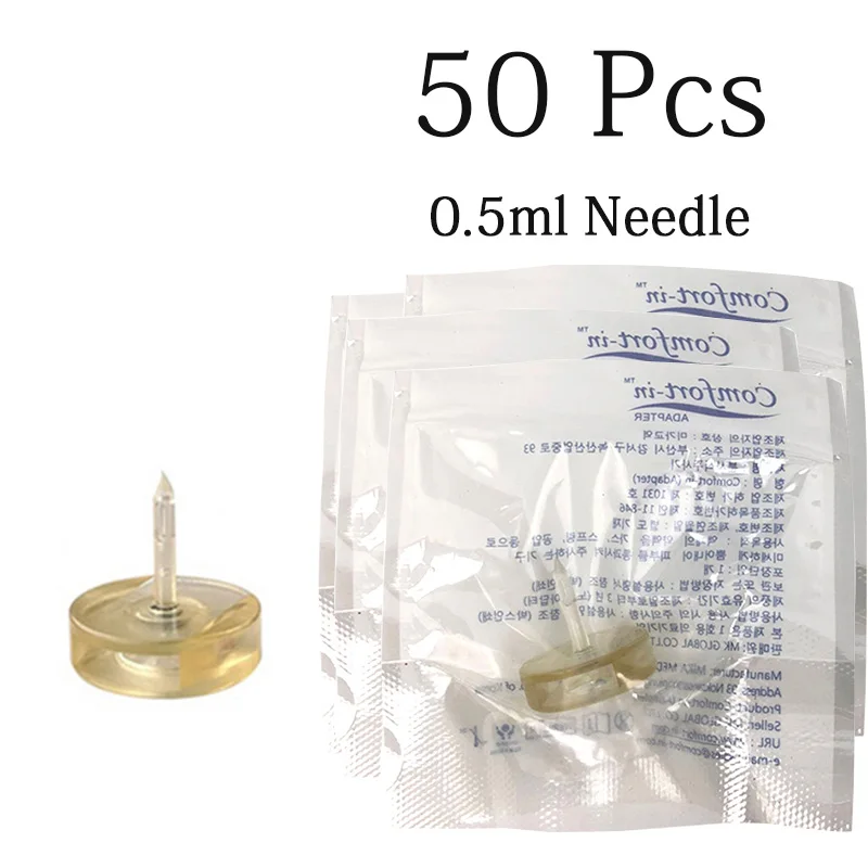 50pc 0.5 needle 100 шт 0,3 мл Гиалуроновый шприц гиалуроновая игла ампульная головка для гиалуроновой ручки Гиалуроновый пистолет высокого давления удаление морщин nee - Цвет: 50pc 0.5 needle