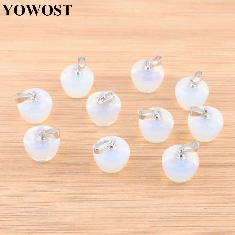 Оптовая продажа 10 шт./лот Подвески амулет рейки милая форма яблока опал