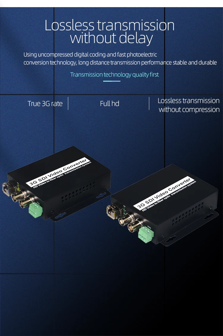 1-канальный 3g SDI в оптоволоконный конвертер с петлей-выходом и RS485, 3g SDI по оптоволоконным медиаконвертерам поддерживает 1080P и цифровое кино