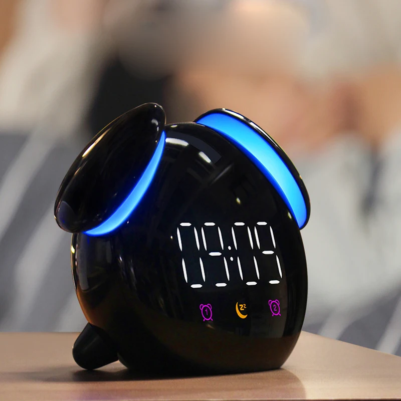 

NEW Intelligent Long Battery Life Alarm Clock Lamp 2000mAh Colourful Led Chargeable Night Lights for Bedroom Decor Student Gifts
