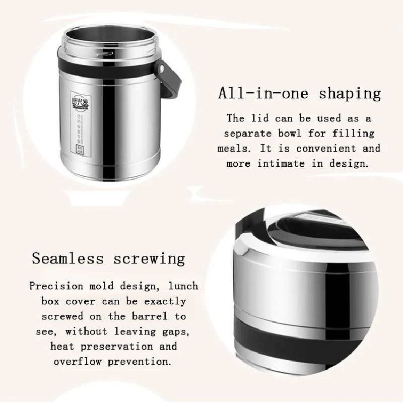 304 Вакуумный изолированный Ланч бокс из нержавеющей стали 2 слоя герметичная