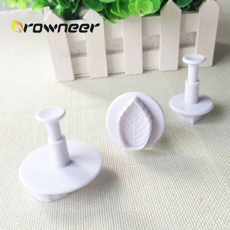 3 шт лист формы DIY белый пластиковый печенья торт Плунжер бисквит Фондант Резак