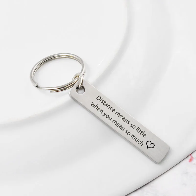 Модные парные ювелирные изделия брелок с гравировкой на расстоянии означает так