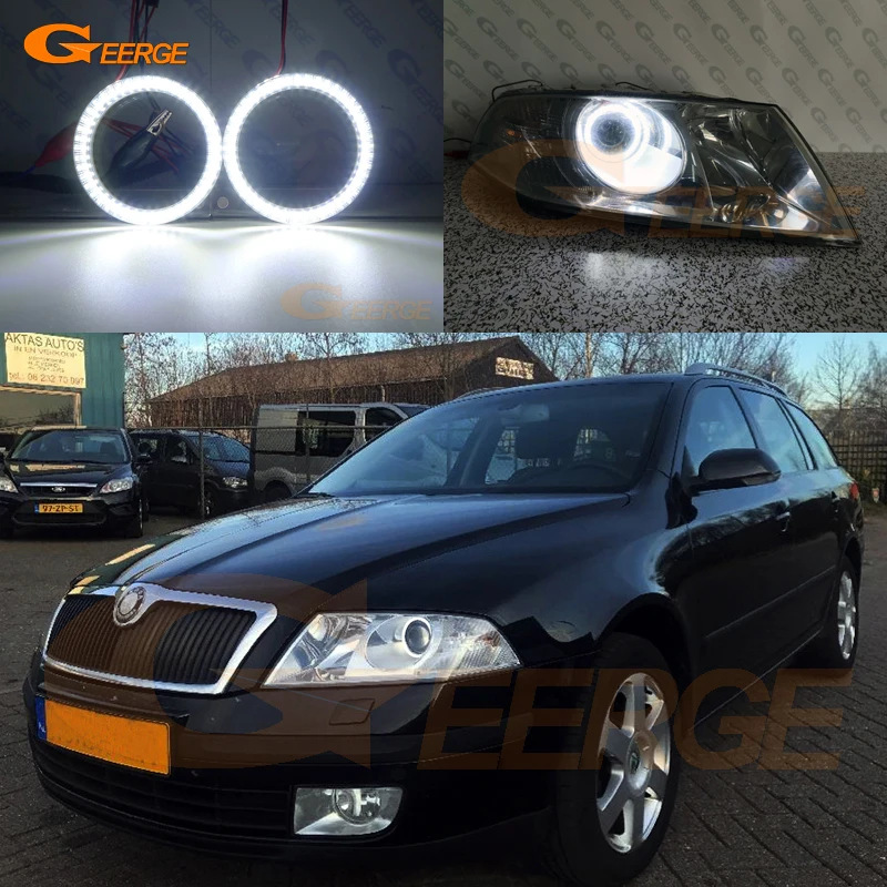 Для SKODA OCTAVIA MK2 PRE FACELIFT 2004-2008 проектор головной светильник отличный ультра яркий smd