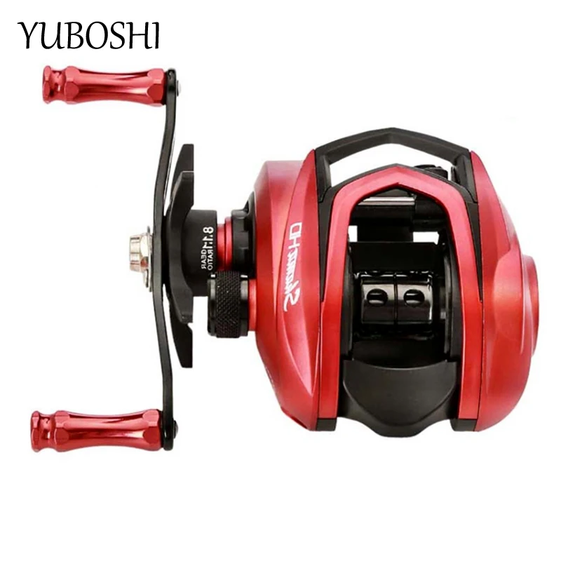 2021 NEW Red Baitcasting Reel 8.1:1Gear Ratio 8KG Max Drag Aluminum Alloy Spool 13+1BB High Speed Fishing Tackles