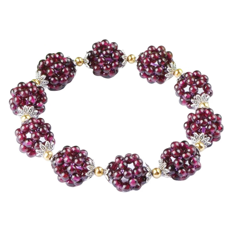 Браслет KYSZDL из натурального граната Модный женский браслет с полудрагоценными